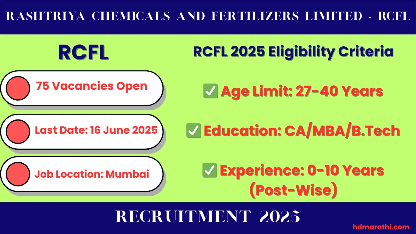 RCFL भर्ती 2025: 75 पदों पर नौकरी का सुनहरा मौका!